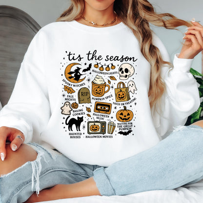 Tis the Season Halloween Sweatshirt, Spooky Season Crewneck, Cute Fall Halloween Sweatshirt, Pumpkin Spice Crewneck, Halloween Sweater