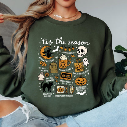 Tis the Season Halloween Sweatshirt, Spooky Season Crewneck, Cute Fall Halloween Sweatshirt, Pumpkin Spice Crewneck, Halloween Sweater