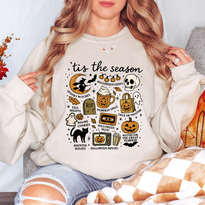 Tis the Season Halloween Sweatshirt, Spooky Season Crewneck, Cute Fall Halloween Sweatshirt, Pumpkin Spice Crewneck, Halloween Sweater