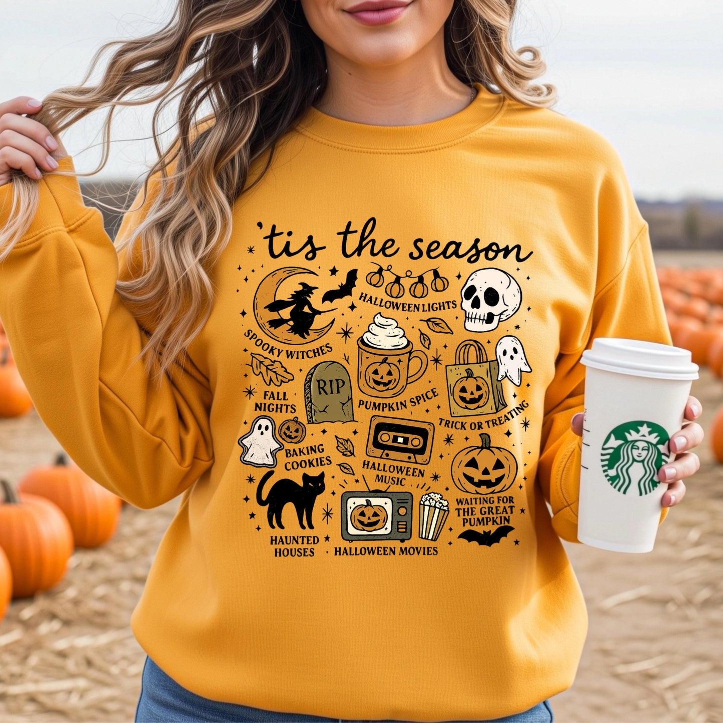 Tis the Season Halloween Sweatshirt, Spooky Season Crewneck, Cute Fall Halloween Sweatshirt, Pumpkin Spice Crewneck, Halloween Sweater