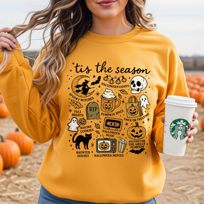 Tis the Season Halloween Sweatshirt, Spooky Season Crewneck, Cute Fall Halloween Sweatshirt, Pumpkin Spice Crewneck, Halloween Sweater