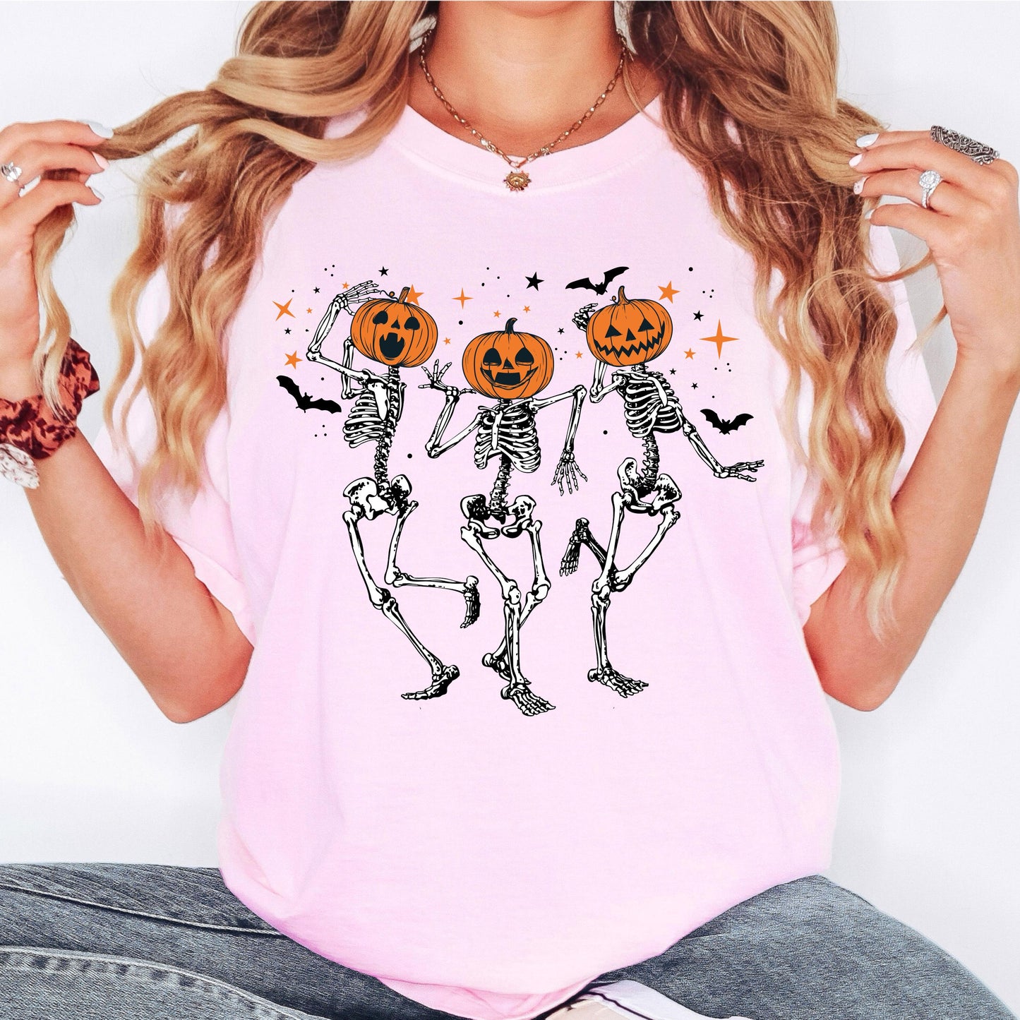 Pumpkin Skeleton Halloween Shirt, Vintage Pumpkin Head Tee, Spooky Fall Graphic Shirt, Cute Halloween Skeleton Tee, Autumn Shirt