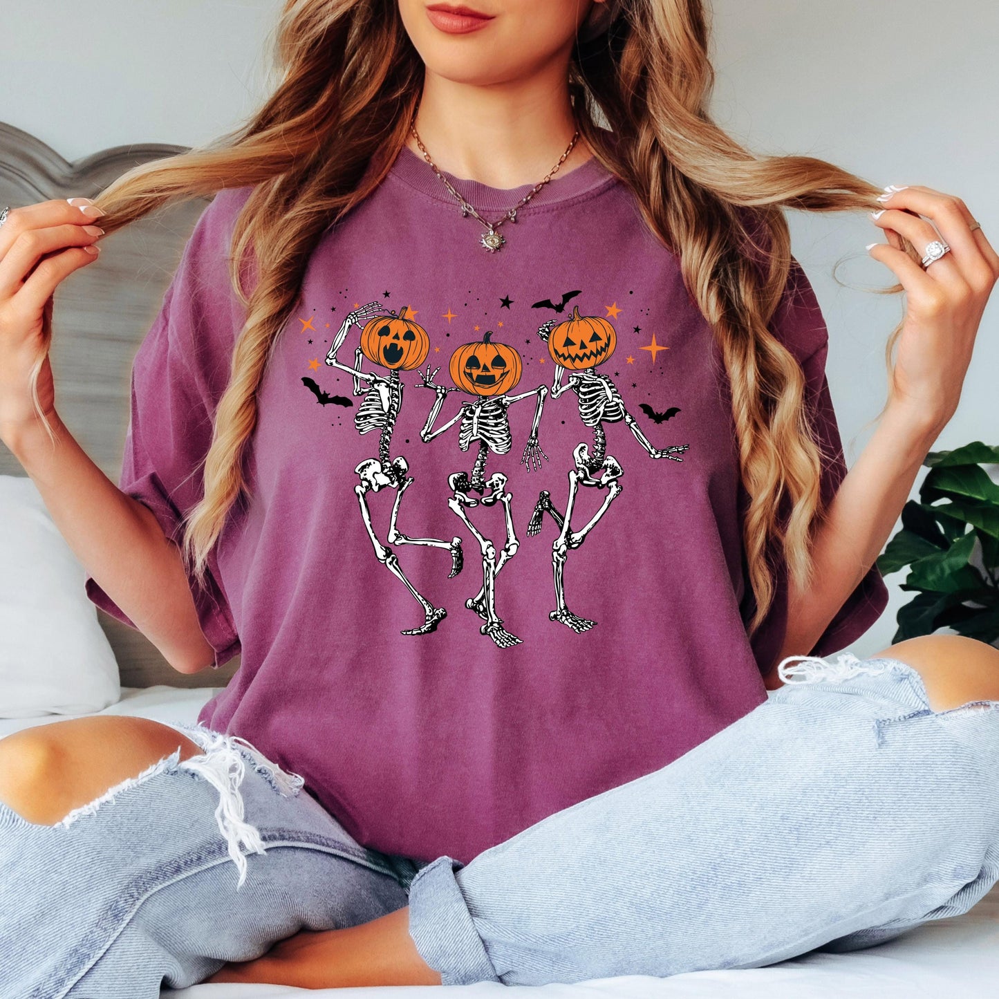 Pumpkin Skeleton Halloween Shirt, Vintage Pumpkin Head Tee, Spooky Fall Graphic Shirt, Cute Halloween Skeleton Tee, Autumn Shirt