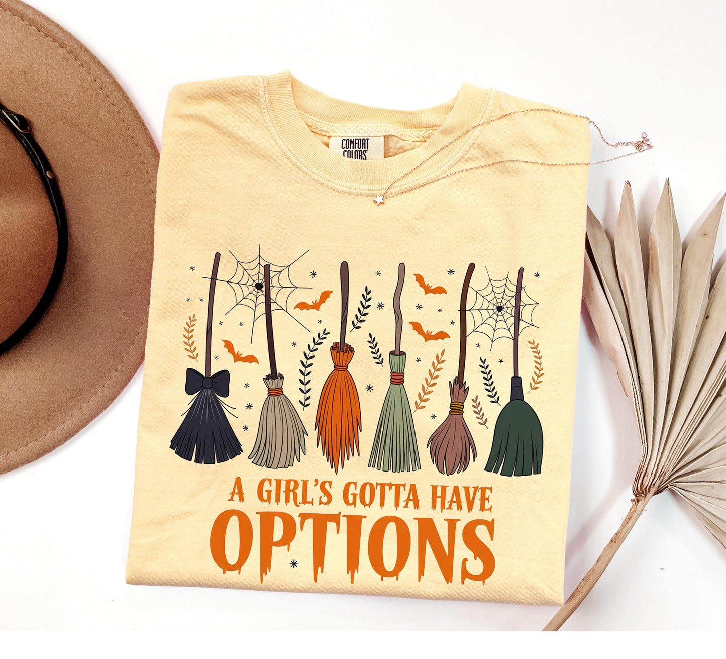 A Girl's Gotta Have Options Halloween Shirt, Funny Witch Shirt, Comfort Colors Tee, Vintage Witch Shirt
