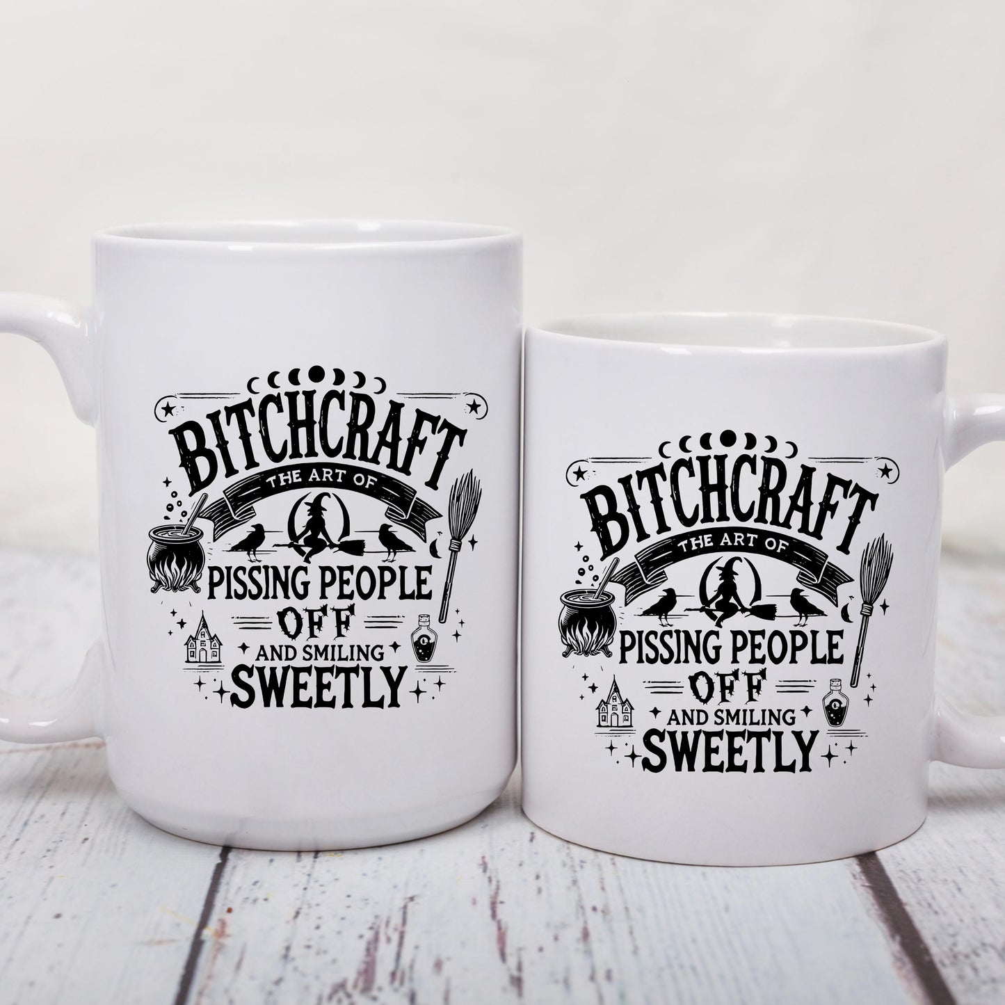 Funny Witch Mug, Bitchcraft Coffee Mug, Halloween Coffee Cup, Witch Gift Mug, Sarcastic Witch Mug, 11oz 15oz Ceramic Mug