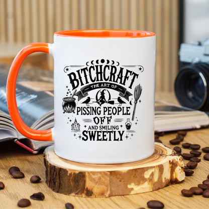 Funny Witch Mug, Bitchcraft Coffee Mug, Halloween Coffee Cup, Witch Gift Mug, Sarcastic Witch Mug, 11oz 15oz Ceramic Mug