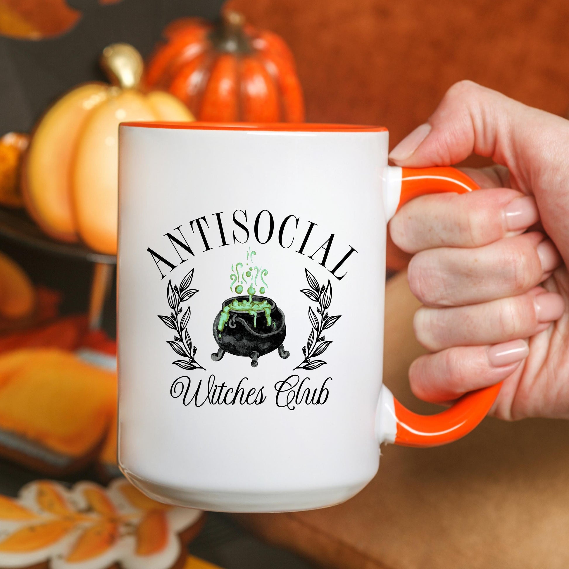 Antisocial Witches Club Coffee Mug, Funny Witch Mug, Halloween Coffee Cup, Ceramic Mug, 11 oz Mug, 15 oz Mug