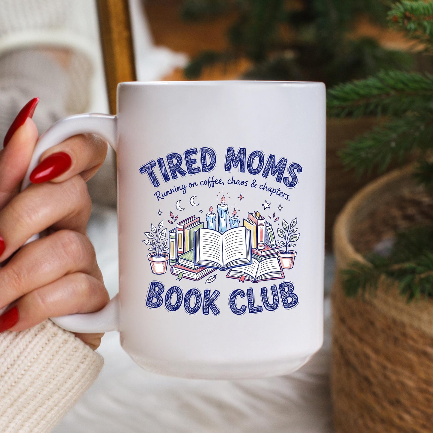 Tired Moms Book Club Coffee Mug, Funny Book Lover Mug, Reading Coffee Cup, Book Club Mug, Ceramic Mug, 11 oz Mug, 15 oz Mug