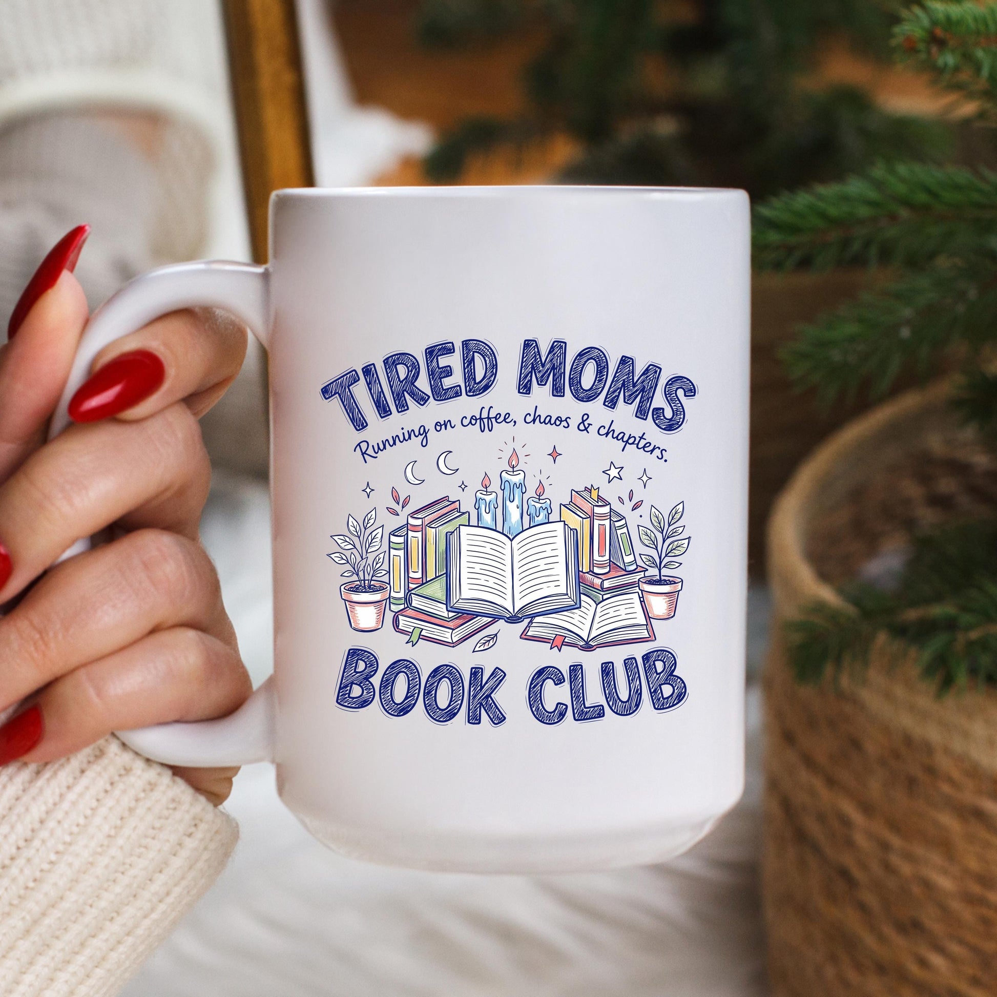 Tired Moms Book Club Coffee Mug, Funny Book Lover Mug, Reading Coffee Cup, Book Club Mug, Ceramic Mug, 11 oz Mug, 15 oz Mug