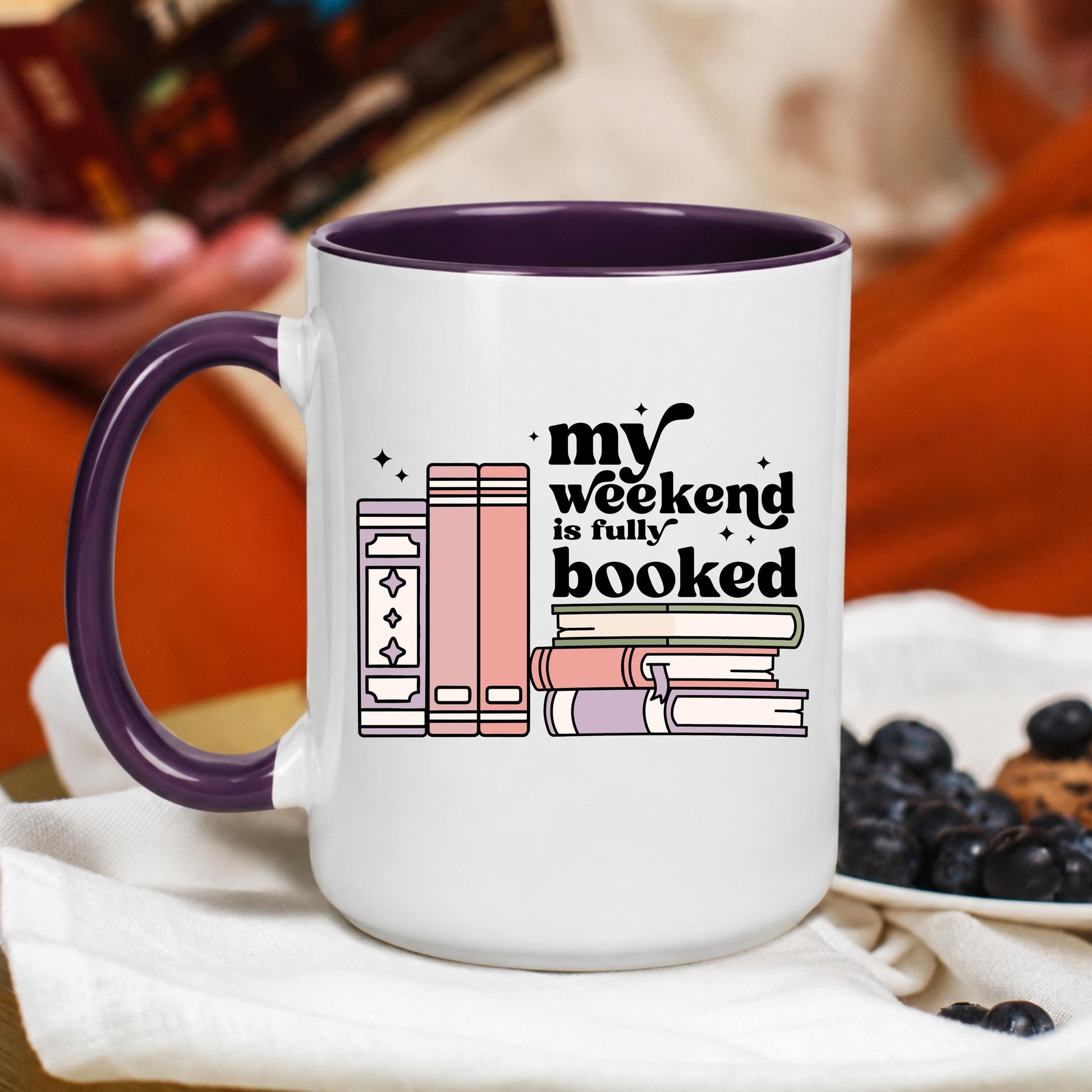 My Weekend Is Fully Booked Mug, Book Lover Coffee Mug, Reader Mug, Bookworm Gift, Library Lover Mug, Reading Coffee Cup