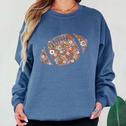 Floral Football Sweatshirt, Fall Football Sweatshirt, Cute Game Day Sweatshirt, Football Mom Gift