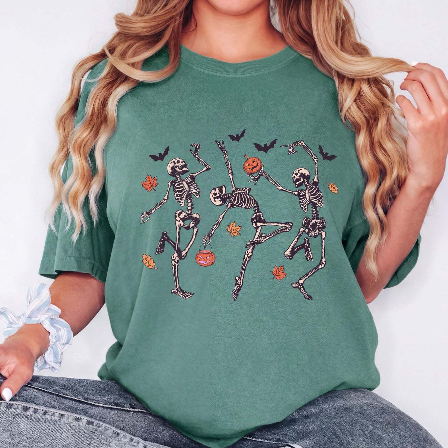 Dancing Skeleton Shirt, Funny Halloween Skeleton Tee, Spooky Season Graphic Shirt, Vintage Skeleton T Shirt, Comfort Colors Halloween Tee