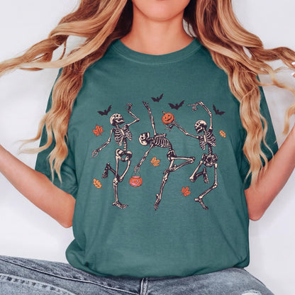 Dancing Skeleton Shirt, Funny Halloween Skeleton Tee, Spooky Season Graphic Shirt, Vintage Skeleton T Shirt, Comfort Colors Halloween Tee
