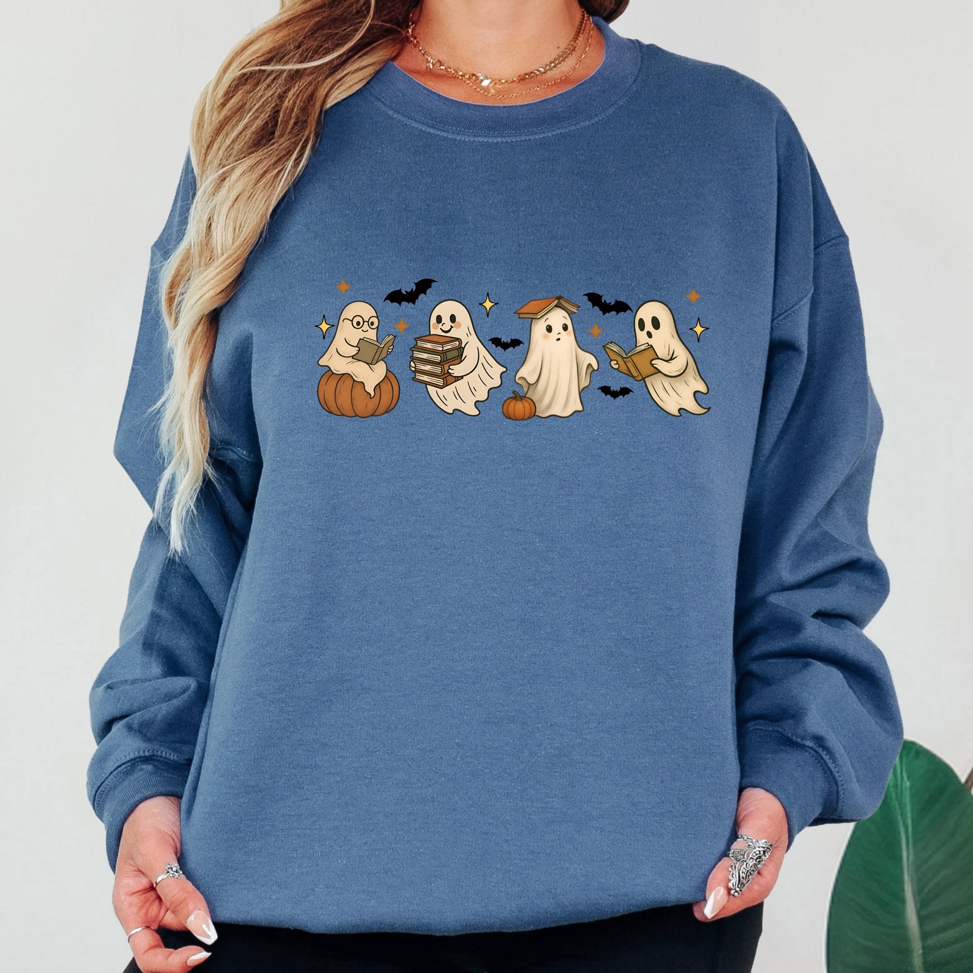 Floral Ghost Halloween Sweatshirt, Cute Ghost Sweatshirt, Boho Ghost Sweatshirt, Spooky Season Crewneck