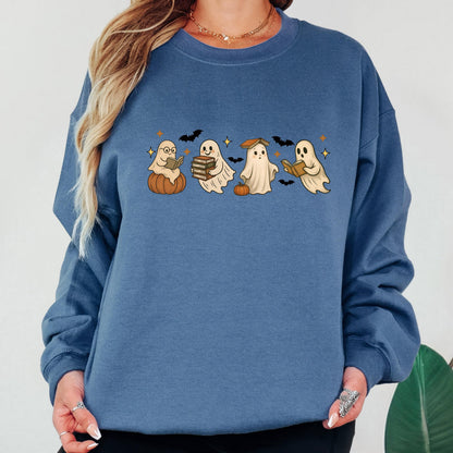 Floral Ghost Halloween Sweatshirt, Cute Ghost Sweatshirt, Boho Ghost Sweatshirt, Spooky Season Crewneck