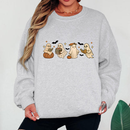 Floral Ghost Halloween Sweatshirt, Cute Ghost Sweatshirt, Boho Ghost Sweatshirt, Spooky Season Crewneck