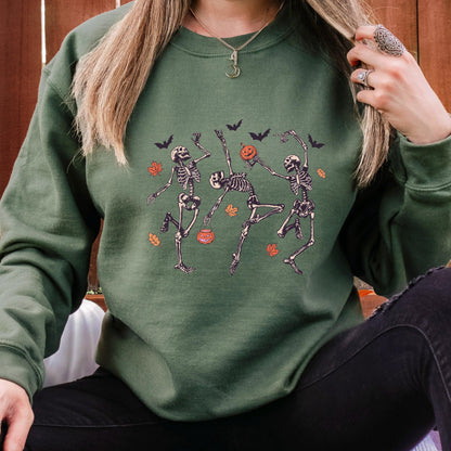 Dancing Skeleton Sweatshirt, Vintage Halloween Crewneck, Spooky Season Sweatshirt, Cute Skeleton Sweatshirt, Fall Crewneck Gift