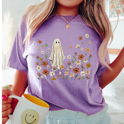 Cute Ghost Shirt, Halloween Ghost Tee, Vintage Halloween Shirt, Spooky Season Tee, Comfort Colors Shirt