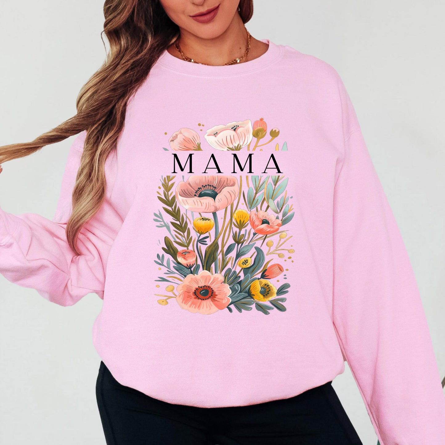 Mama Floral Sweatshirt, Wildflower Mama Crewneck, Floral Mom Sweatshirt, Cozy Graphic Sweatshirt, Gift for Mom