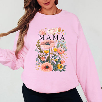 Mama Floral Sweatshirt, Wildflower Mama Crewneck, Floral Mom Sweatshirt, Cozy Graphic Sweatshirt, Gift for Mom