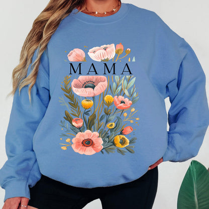 Mama Floral Sweatshirt, Wildflower Mama Crewneck, Floral Mom Sweatshirt, Cozy Graphic Sweatshirt, Gift for Mom