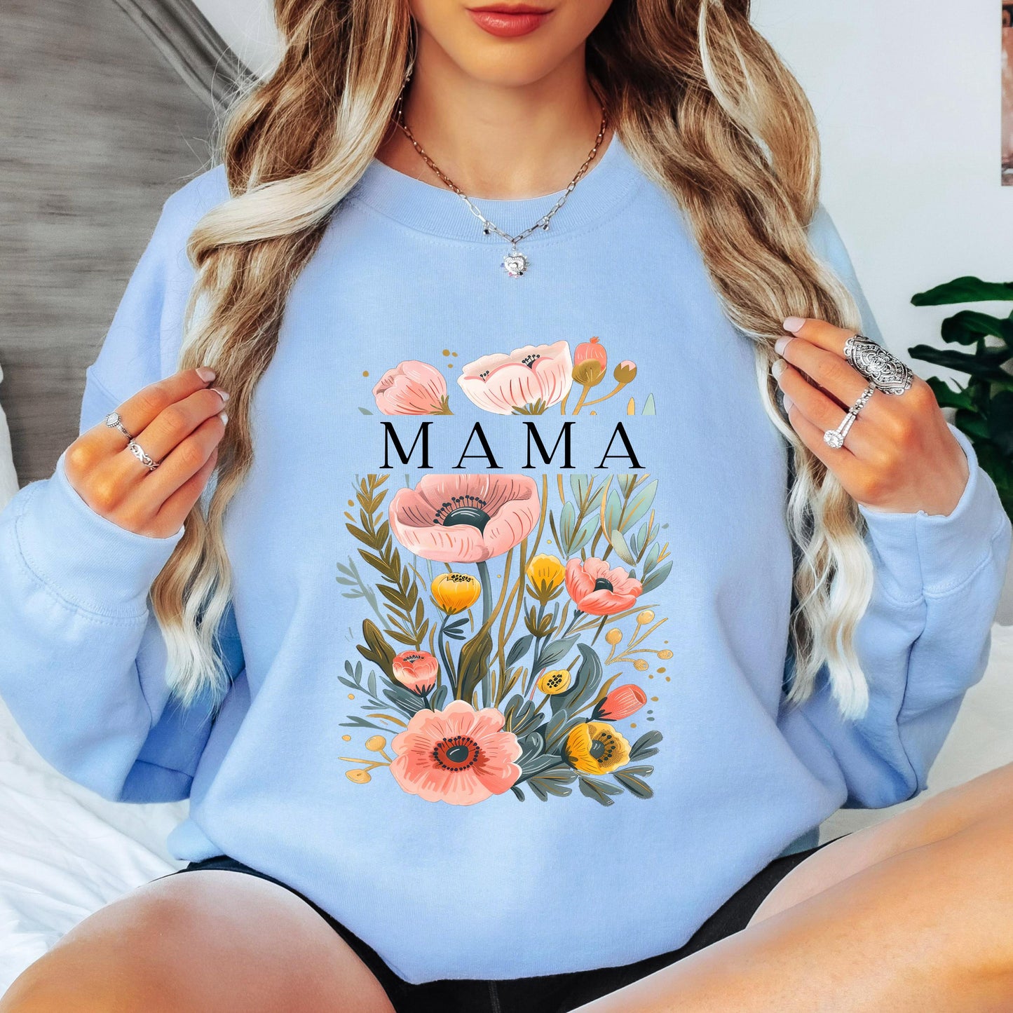Mama Floral Sweatshirt, Wildflower Mama Crewneck, Floral Mom Sweatshirt, Cozy Graphic Sweatshirt, Gift for Mom