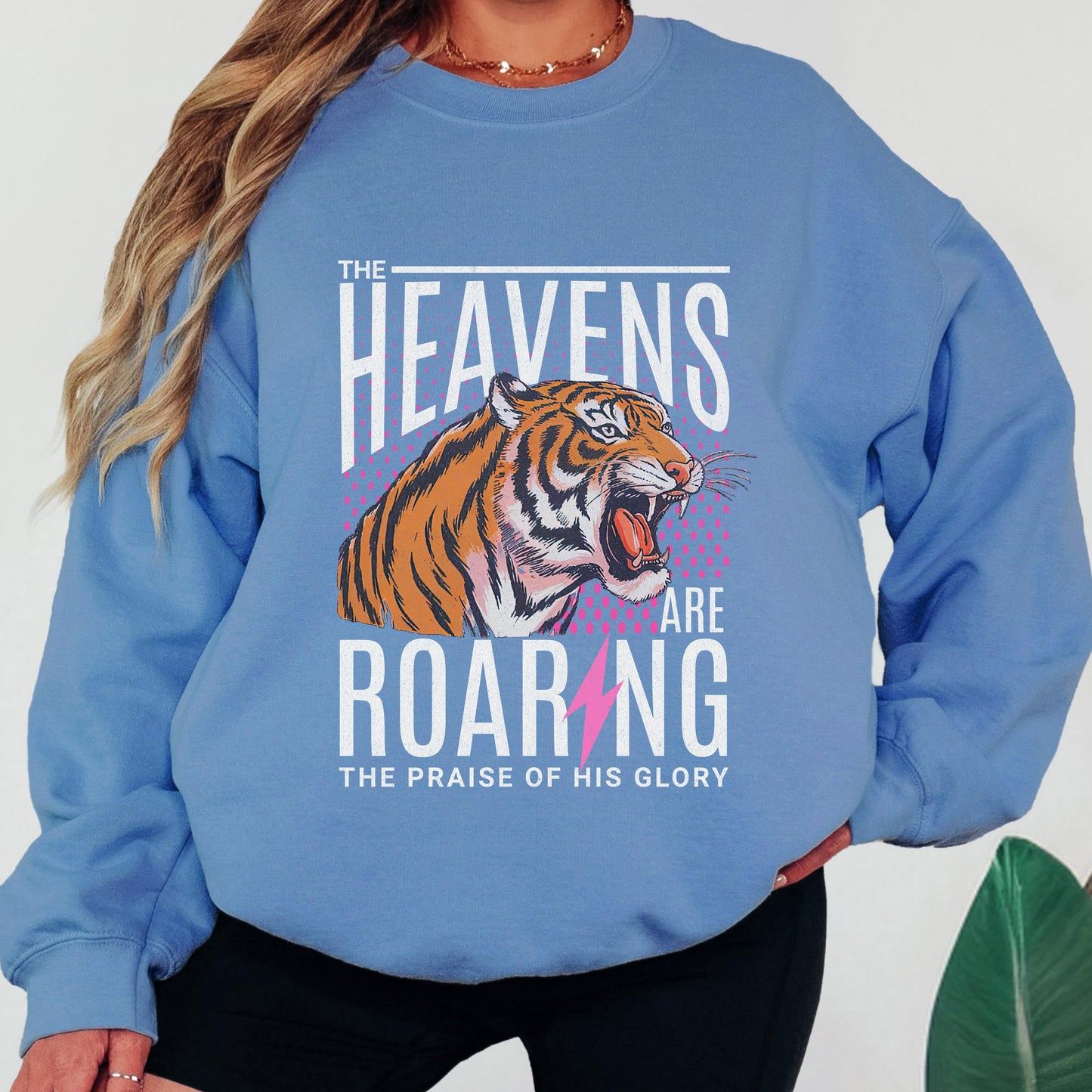 The Heavens Are Roaring Sweatshirt, Christian Tiger Sweatshirt, Faith Based Bible Verse Crewneck, Vintage Worship Sweatshirt, Christian Gift