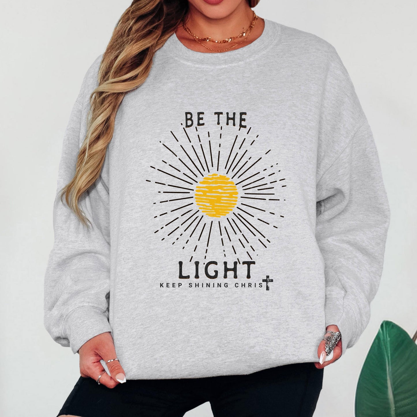 Be the Light Christian Sweatshirt, Keep Shining for Christ Crewneck, Faith-Based Sweatshirt, Inspirational Christian Pullover
