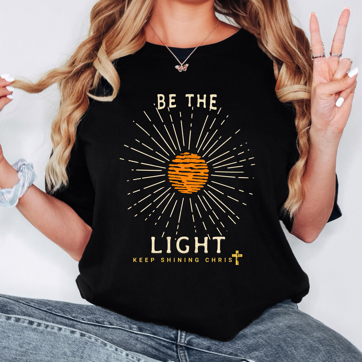 Be the Light Christian Shirt, Keep Shining for Christ Tee, Faith Graphic Tee, Inspirational Bible Verse Shirt, Comfort Colors Christian Tee