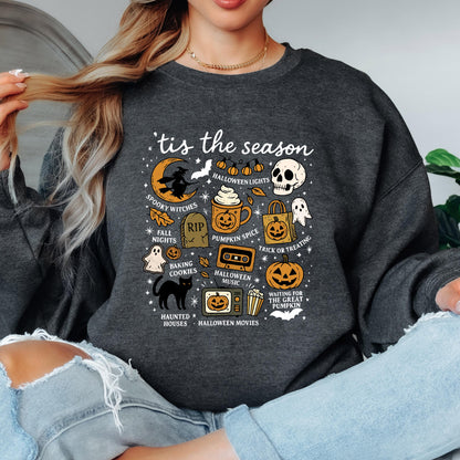 Tis the Season Halloween Sweatshirt, Spooky Season Crewneck, Cute Fall Halloween Sweatshirt, Pumpkin Spice Crewneck, Halloween Sweater