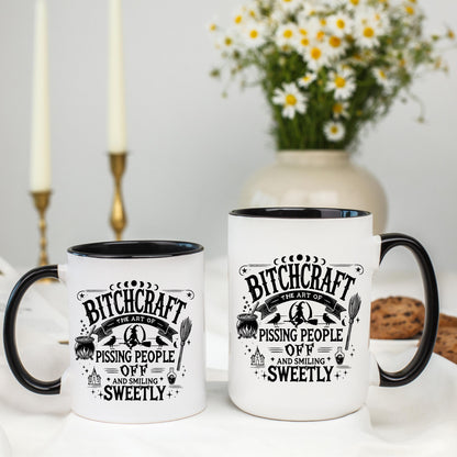Funny Witch Mug, Bitchcraft Coffee Mug, Halloween Coffee Cup, Witch Gift Mug, Sarcastic Witch Mug, 11oz 15oz Ceramic Mug