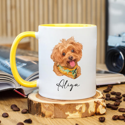 Custom Pet Portrait Coffee Mug, Hand Drawn Dog Mug, Personalized Cat Mug, Pet Photo Mug, Ceramic Mug, 11 oz Mug, 15 oz Mug