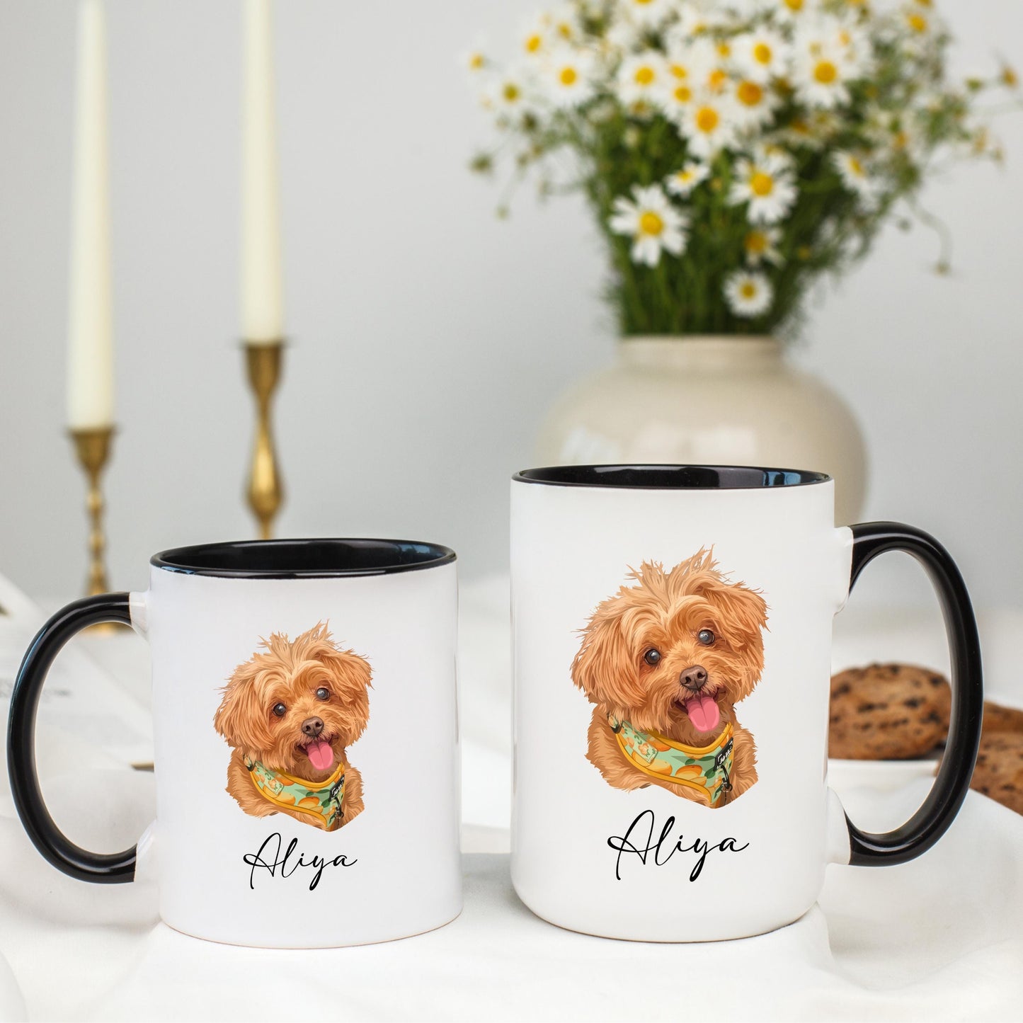 Custom Pet Portrait Coffee Mug, Hand Drawn Dog Mug, Personalized Cat Mug, Pet Photo Mug, Ceramic Mug, 11 oz Mug, 15 oz Mug