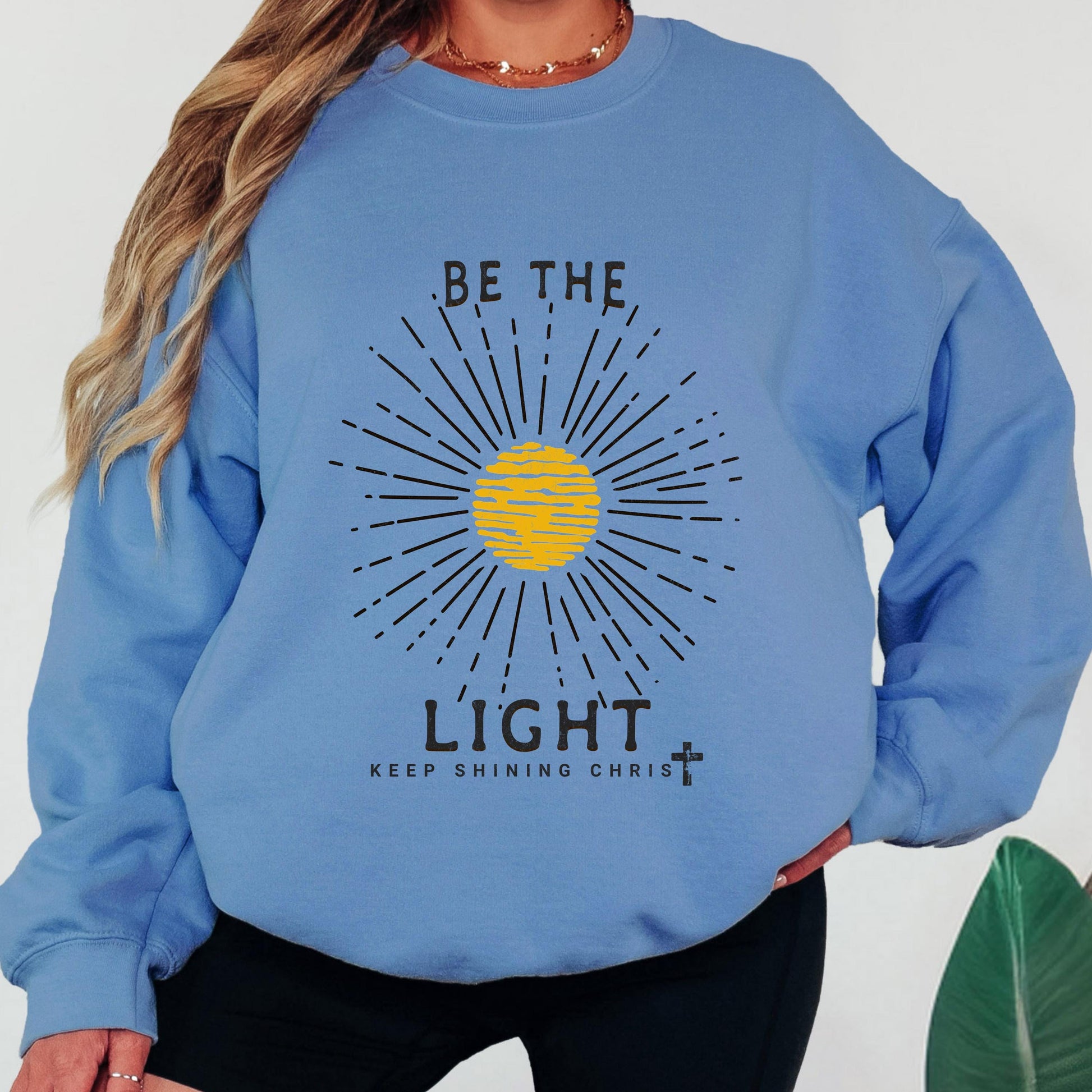 Be the Light Christian Sweatshirt, Keep Shining for Christ Crewneck, Faith-Based Sweatshirt, Inspirational Christian Pullover