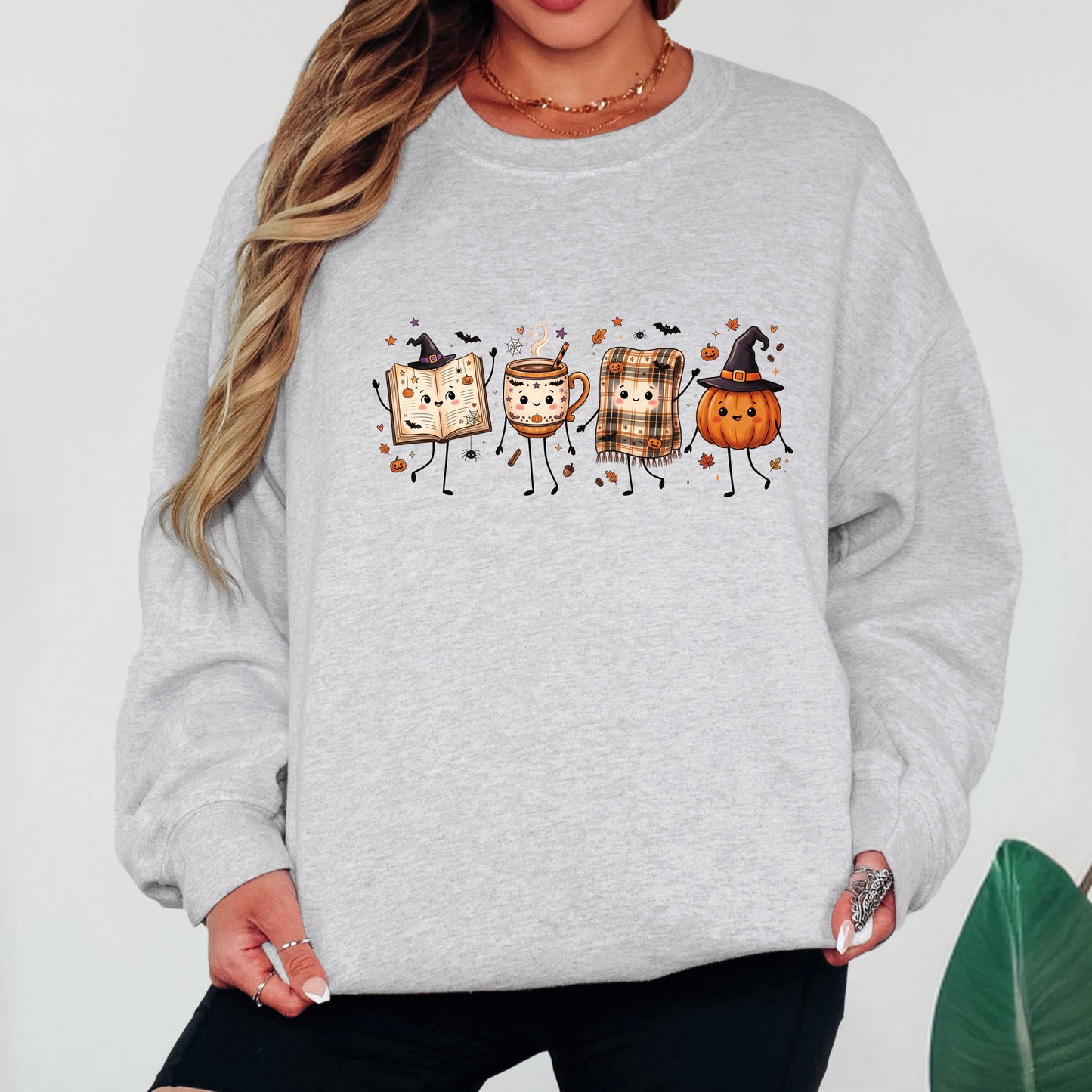 Halloween Book Lover Sweatshirt, Cozy Fall Reading Crewneck, Cute Pumpkin Book Coffee Sweatshirt, Spooky Season Reader