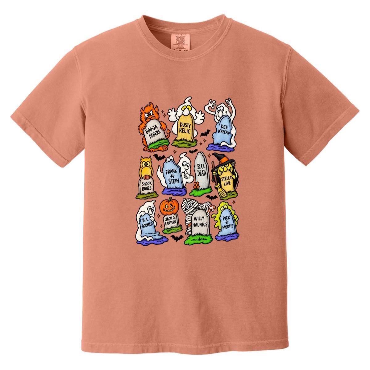 Vintage Tombstone Halloween Shirt, Comfort Colors Headstone Fall Tee, Spooky Fall Graphic Shirt, Cute Halloween Tombstone Tee, Autumn Shirt