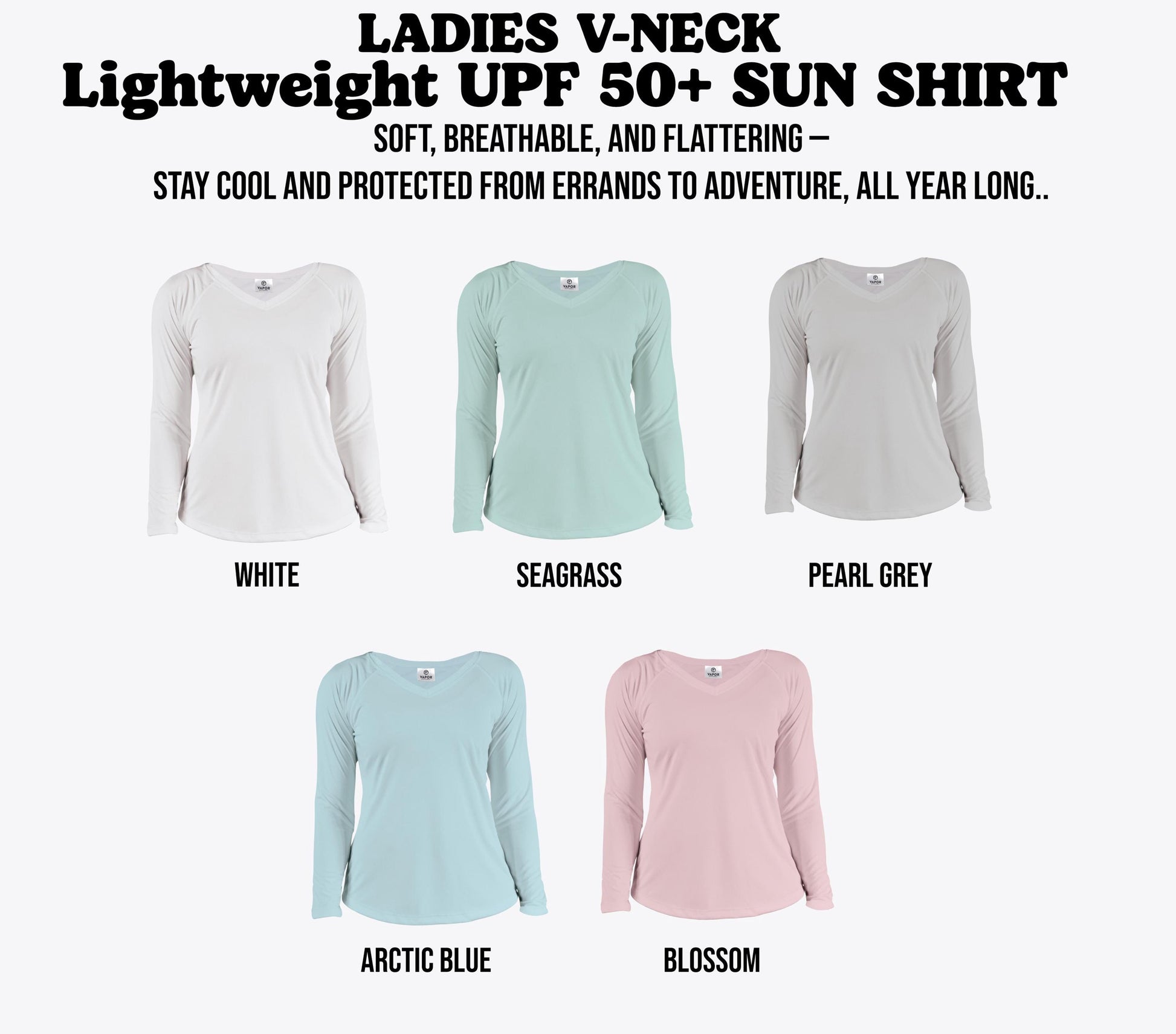 Custom V-NECK Ladies UPF 50+ Sun Shirt Long Sleeve Women's Performance Shirt Personalized Moisture Wicking Shirt UV Protection Top