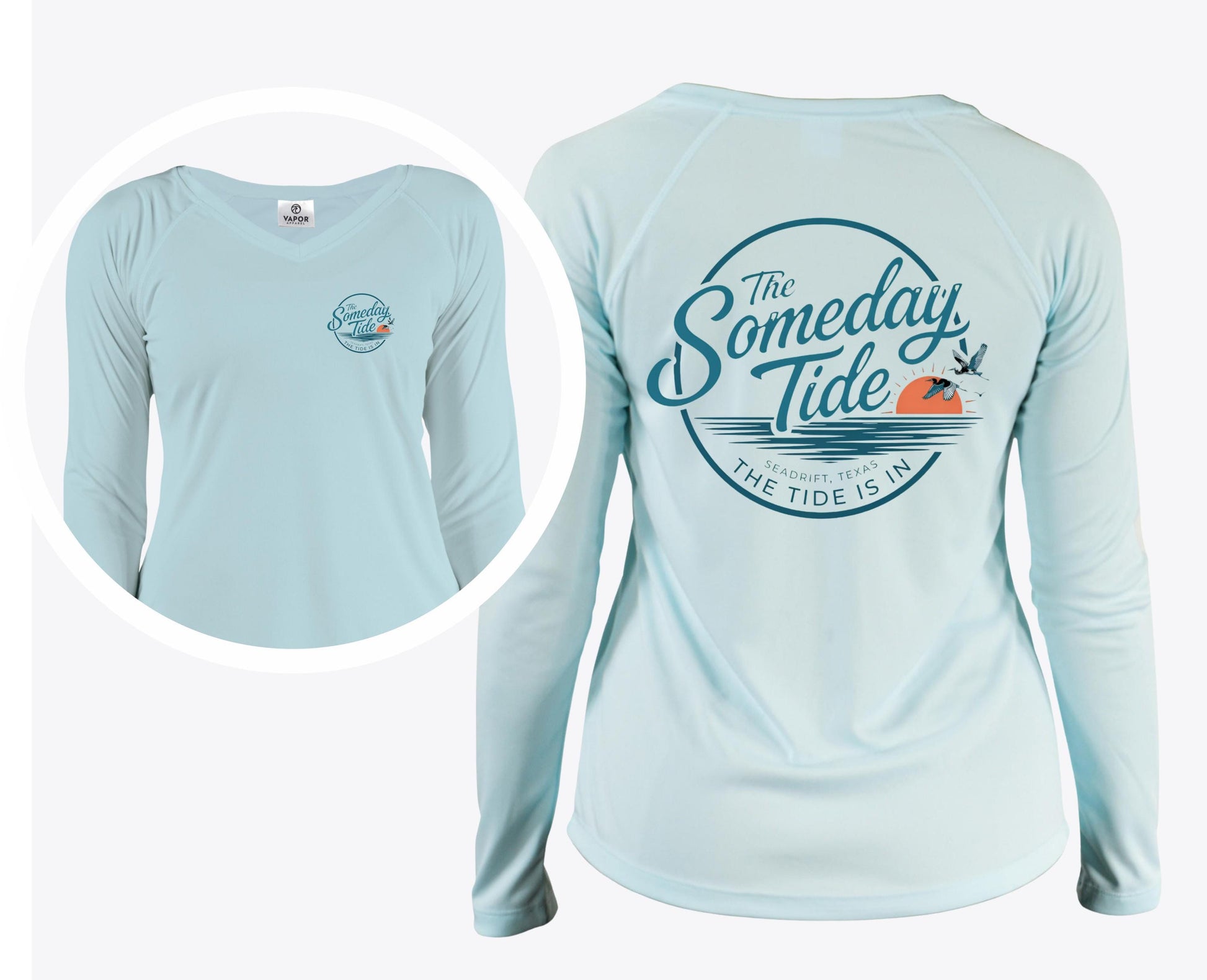Custom V-NECK Ladies UPF 50+ Sun Shirt Long Sleeve Women's Performance Shirt Personalized Moisture Wicking Shirt UV Protection Top