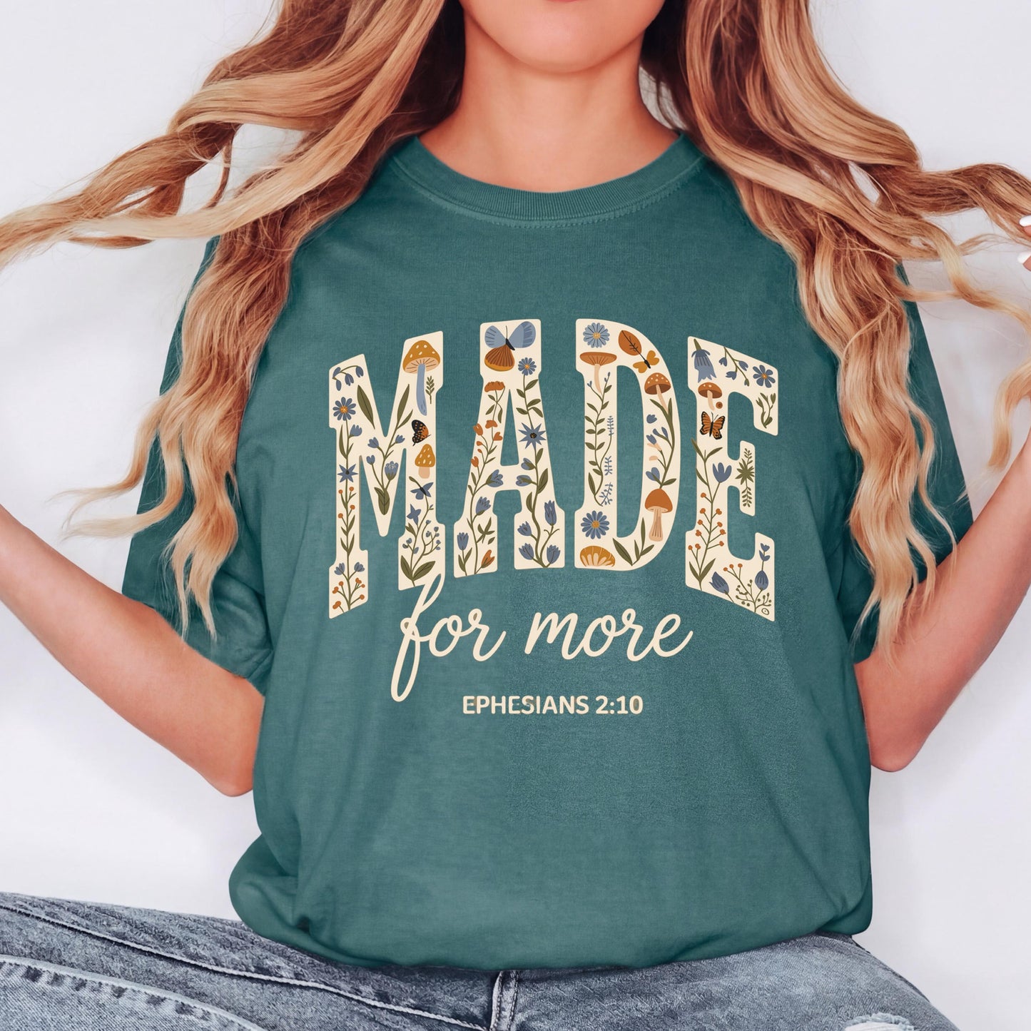 Made for More Christian Shirt, Ephesians 2:10 Bible Verse T-Shirt, Floral Faith Shirt, Inspirational Christian Tee, Religious Shirt