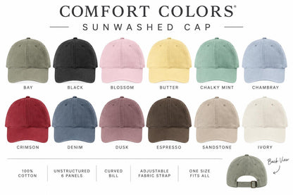 Personalized Hat, Sun Washed Custom Comfort Colors Baseball Cap, Add Your Photo Logo or Text, Custom Printed Hat, Custom Design Cap