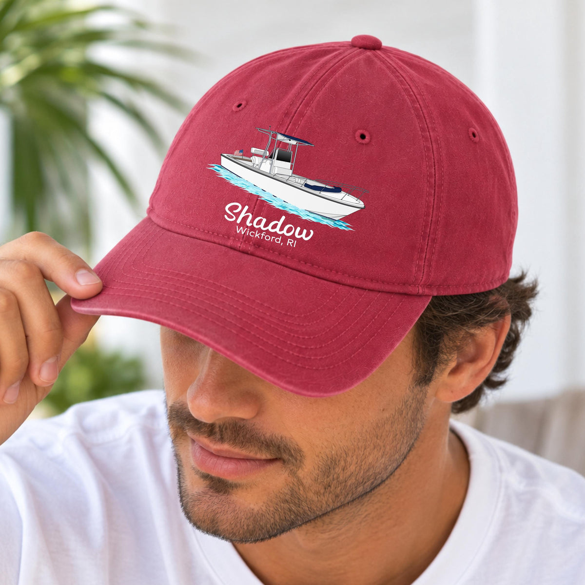 Custom Boat Hat, Personalized Boat Drawing Hat, Comfort Colors Baseball Cap, Custom Boat Artwork Hat, Boat Owner Gift, Boating Hat
