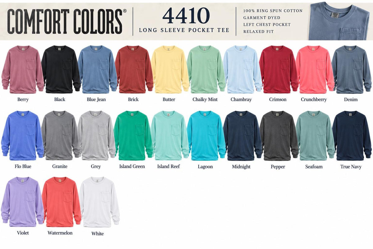 Custom 6030 Comfort Colors Pocket T-Shirt, Garment Dyed Cotton, Logo Tee