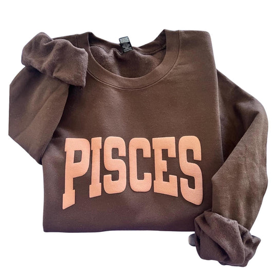 Zodiac Sweatshirt: CURVED Puff Print Design - Personalized Astrology Shirt