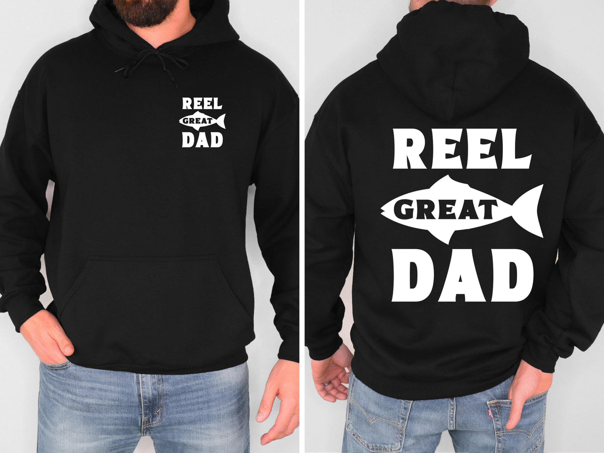 Reel Great Dad Fishing Hoodie Funny Fishing Dad Sweatshirt Fisherman Shirt Gift for Dad Fathers Day Fishing Hoodie