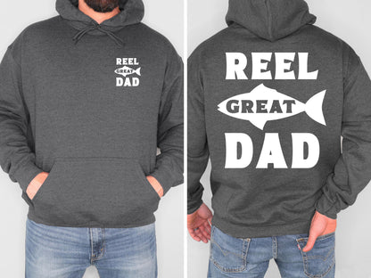 Reel Great Dad Fishing Hoodie Funny Fishing Dad Sweatshirt Fisherman Shirt Gift for Dad Fathers Day Fishing Hoodie