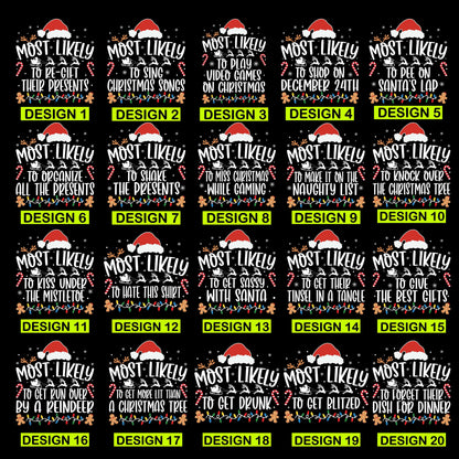 Matching Family Christmas Shirts, Most Likely To Christmas Shirts, Funny Family Holiday Tees, Pick Your Saying Xmas Shirts