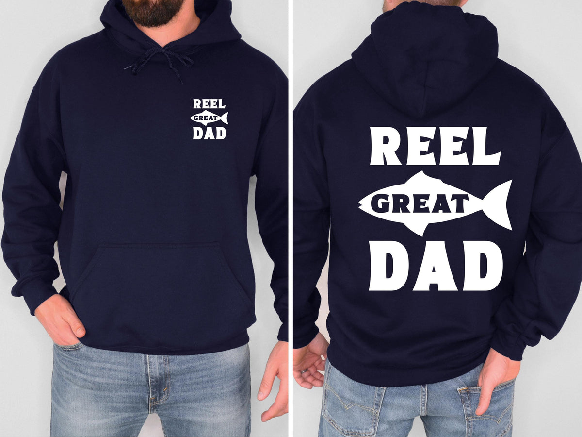 Reel Great Dad Fishing Hoodie Funny Fishing Dad Sweatshirt Fisherman Shirt Gift for Dad Fathers Day Fishing Hoodie
