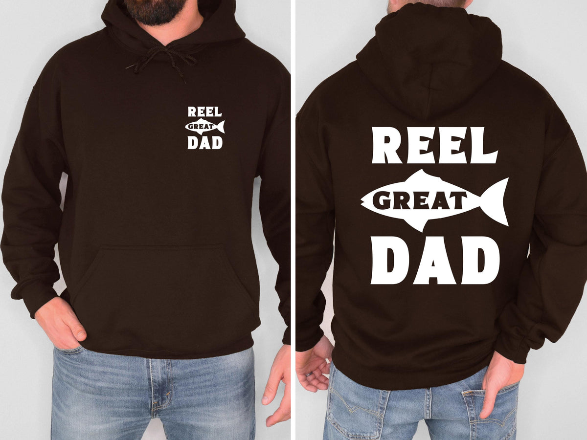 Reel Great Dad Fishing Hoodie Funny Fishing Dad Sweatshirt Fisherman Shirt Gift for Dad Fathers Day Fishing Hoodie