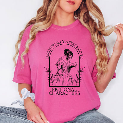 Emotionally Attached to Fictional Characters Shirt Comfort Colors Tee Book Lover Shirt Funny Reader Tee Book Club Reading Shirt