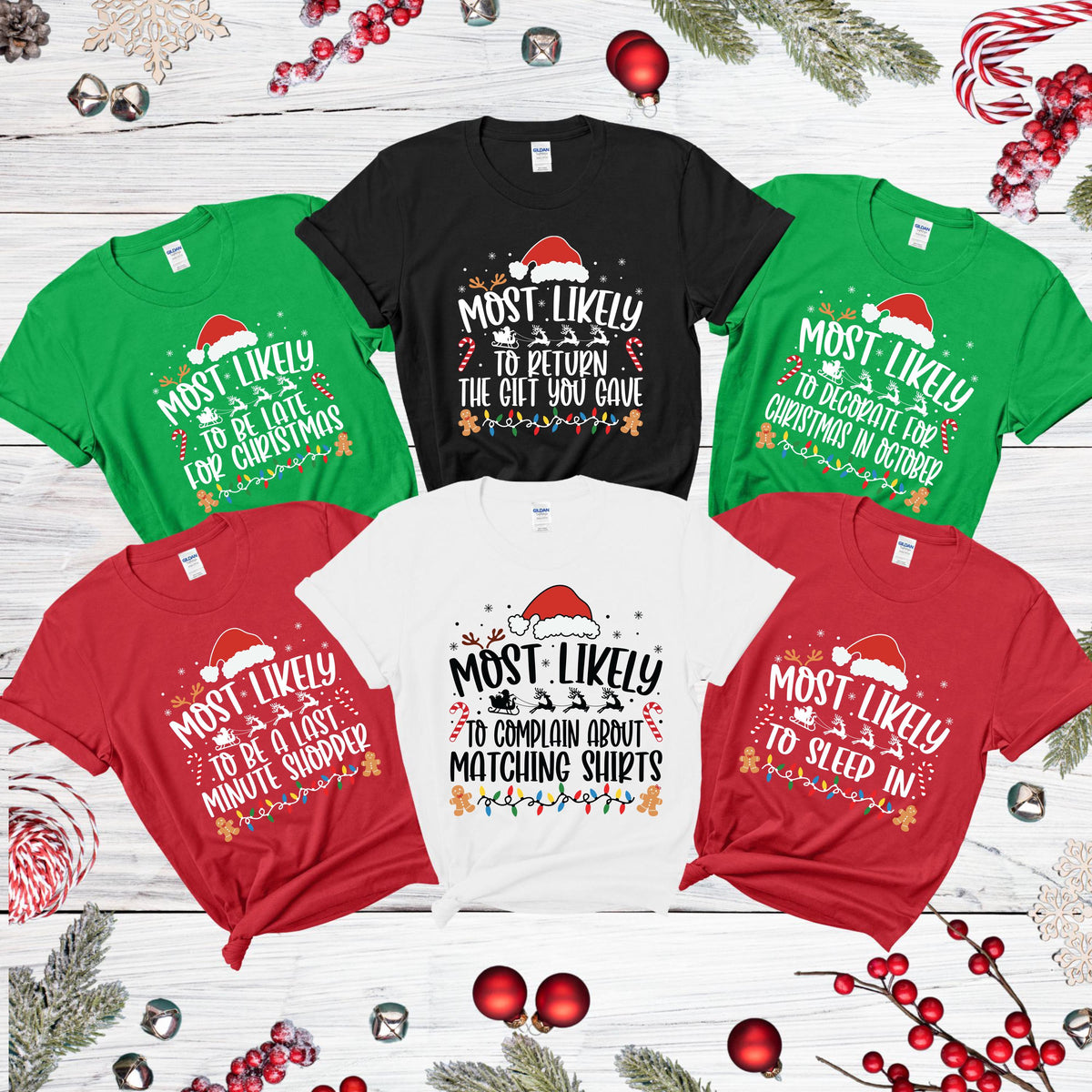 Matching Family Christmas Shirts, Most Likely To Christmas Shirts, Funny Family Holiday Tees, Pick Your Saying Xmas Shirts